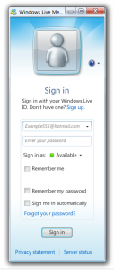 Windows Live Messenger 2009 RC: Sign In Window