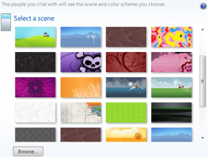 Windows Live Messenger 2009 RC: Select a scene