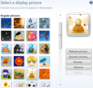 Windows Live Messenger 2009 RC: Select a display picture