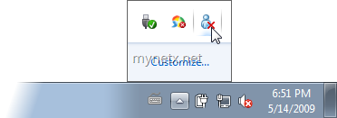 Windows 7: Messenger in taskbar notification area