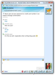 Messenger in Hotmail - Conversation window