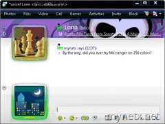 Windows Live Messenger 2009 conversation window (256 colors)