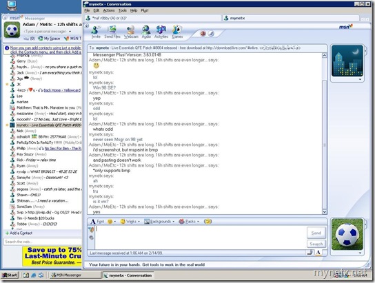 MSN Messenger 6 on Windows 98 SE