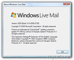Windows Live Mail 2009, 14.0.8089.726