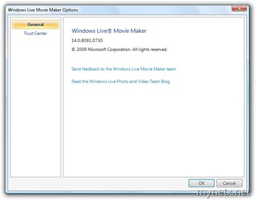Windows Live Movie Maker 2009, 14.0.8091.730