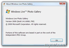 Windows Live Photo Gallery 2009, 14.0.8081.709
