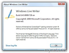 Windows Live Writer 2009, 14.0.8089.726 