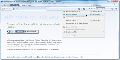 Internet Explorer InPrivate-Browsen